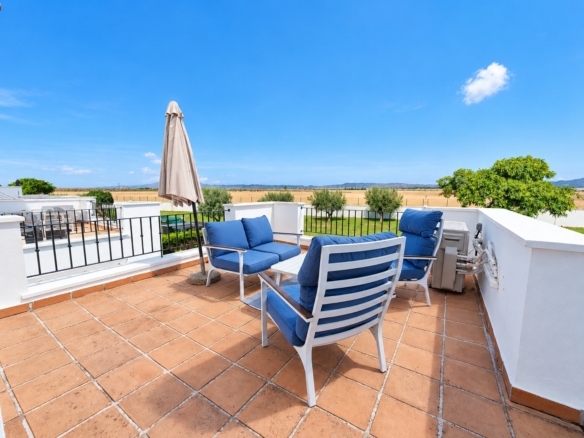terrace with mountain view